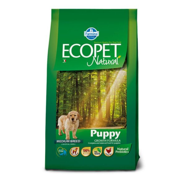 Ecopet Natural Puppy Medium 12+2kg Ξηρά τροφή σκύλου